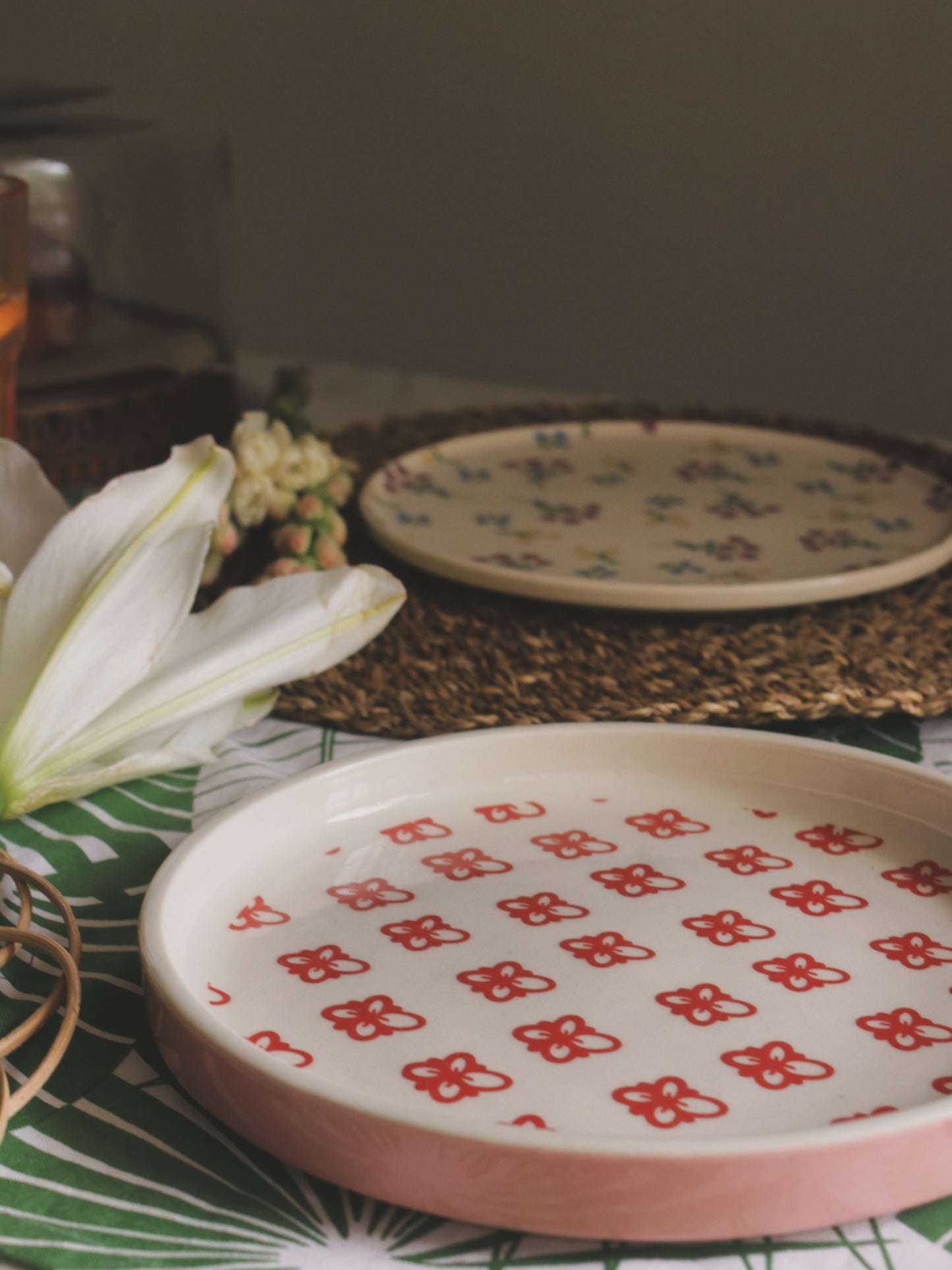 Red Patterned Plate