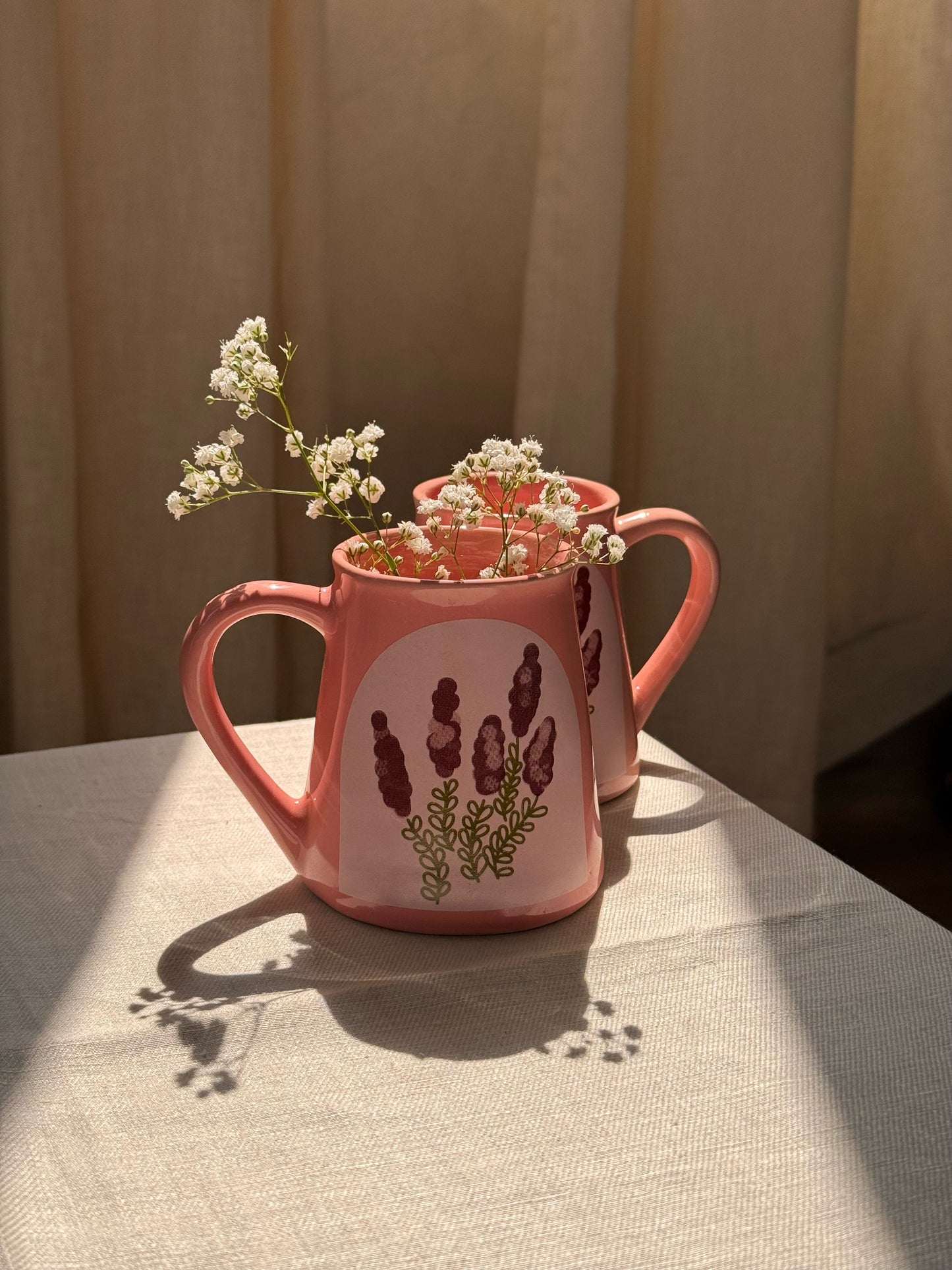 Pink floral mug