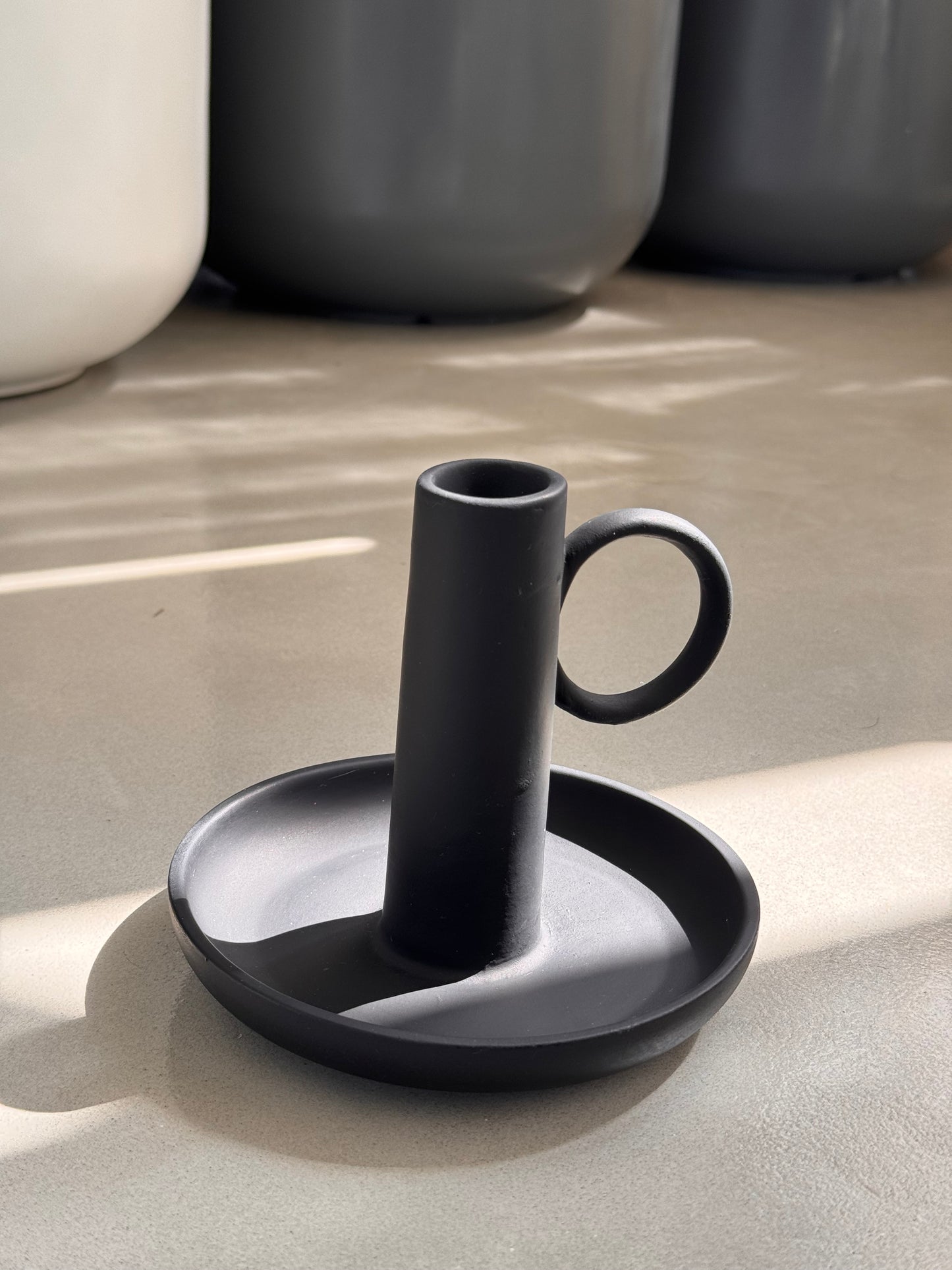 Matte Black Candleholder