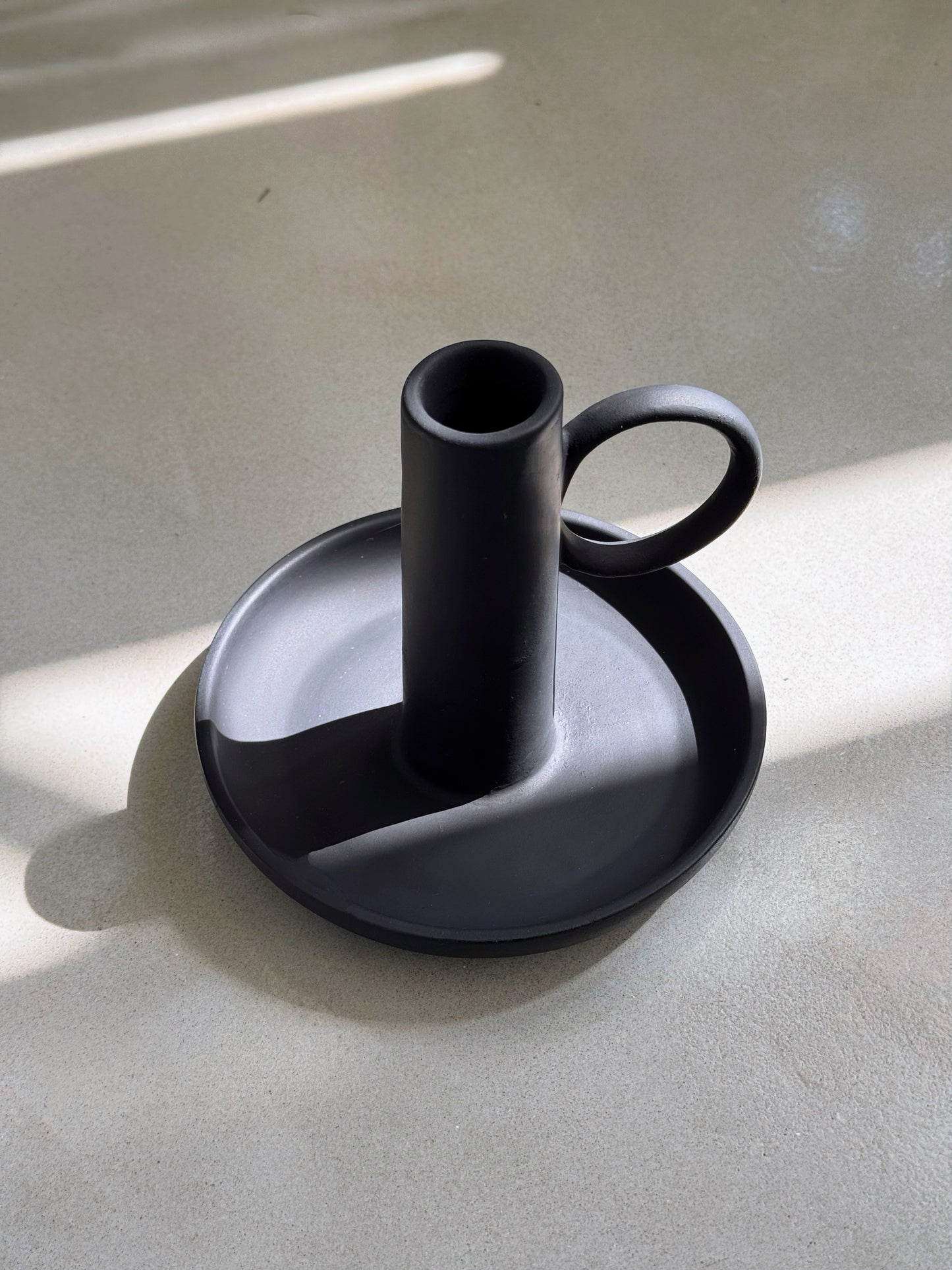 Matte Black Candleholder