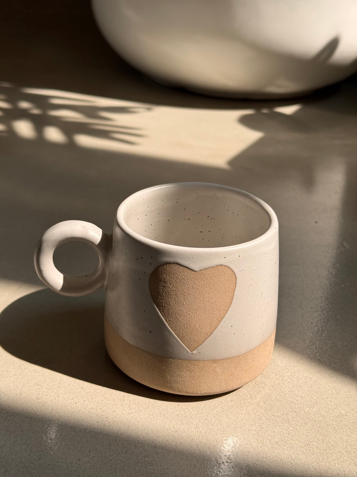 Grey heart mug