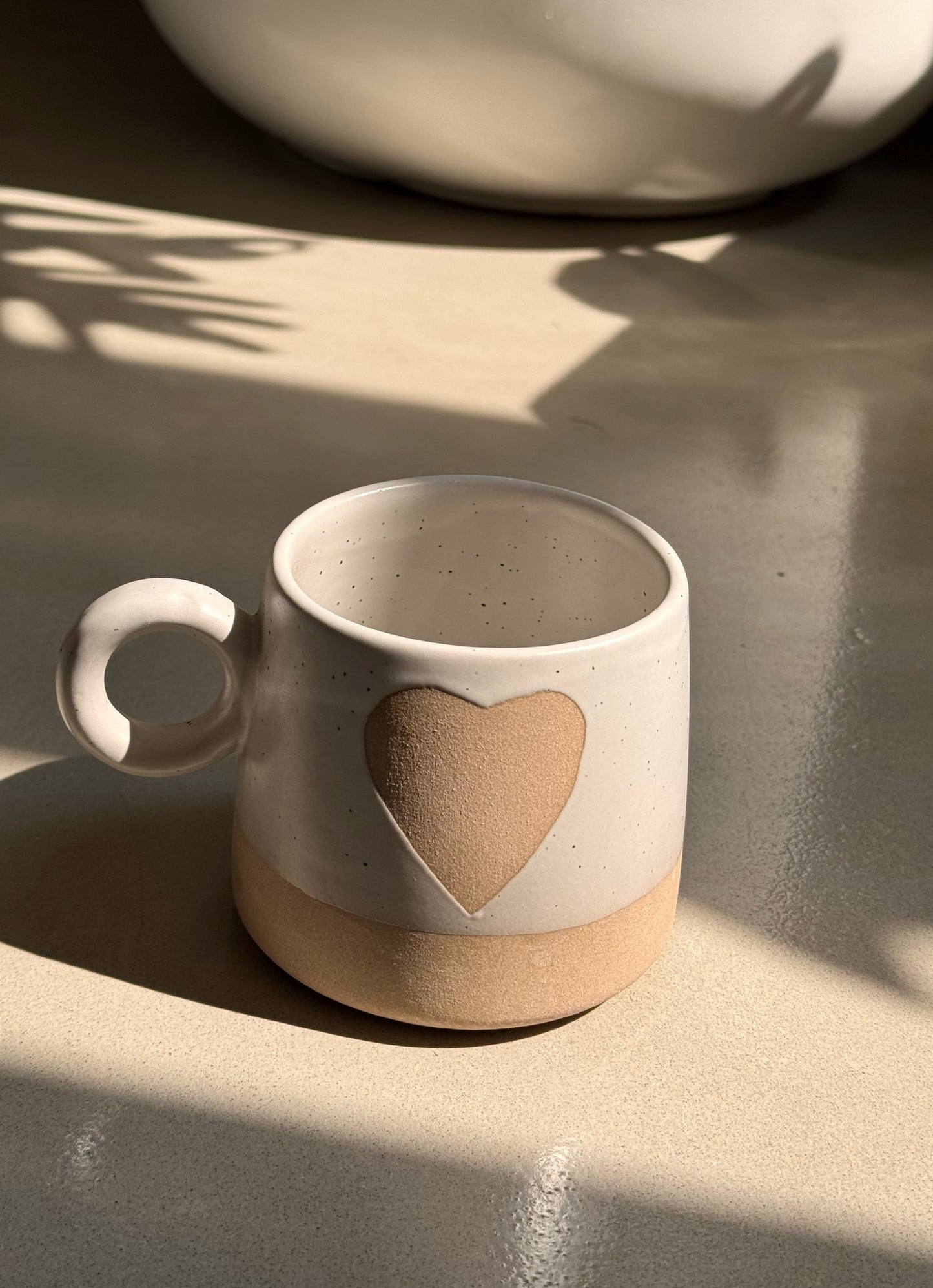 Grey heart mug