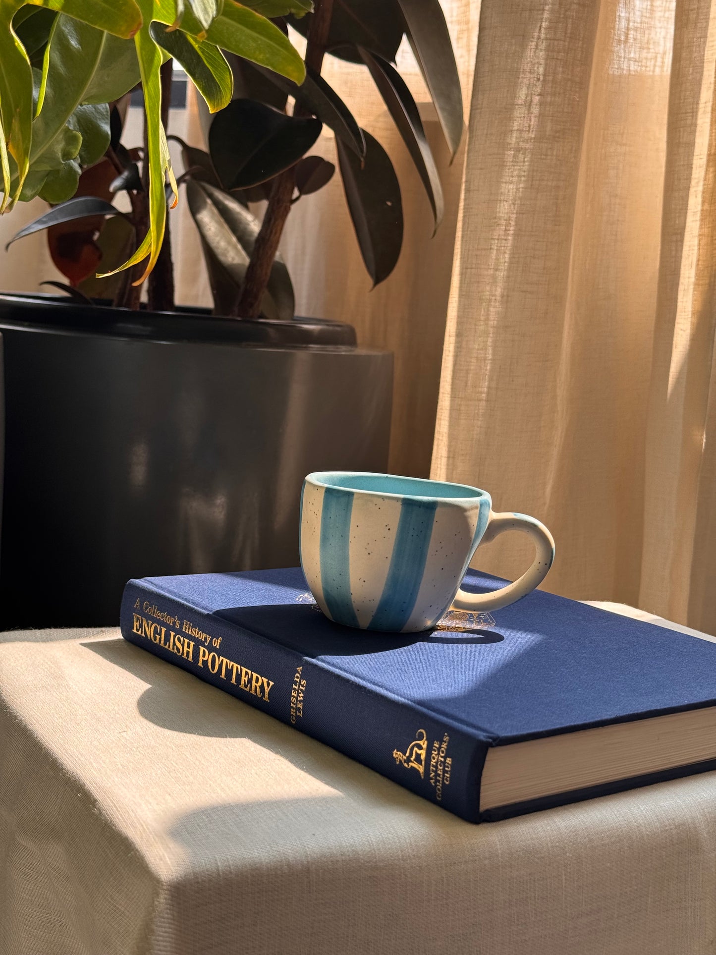 Blue striped mug
