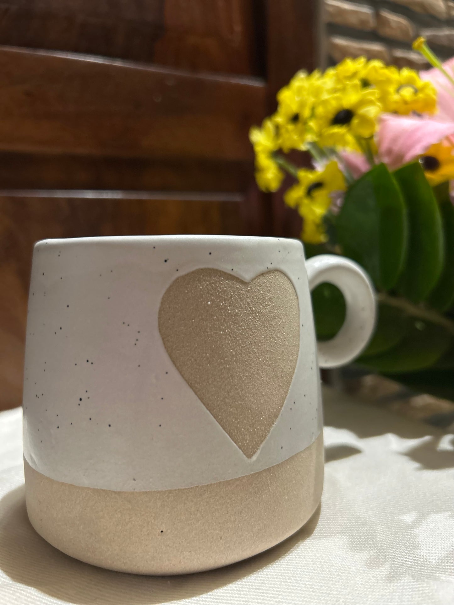 Grey heart mug