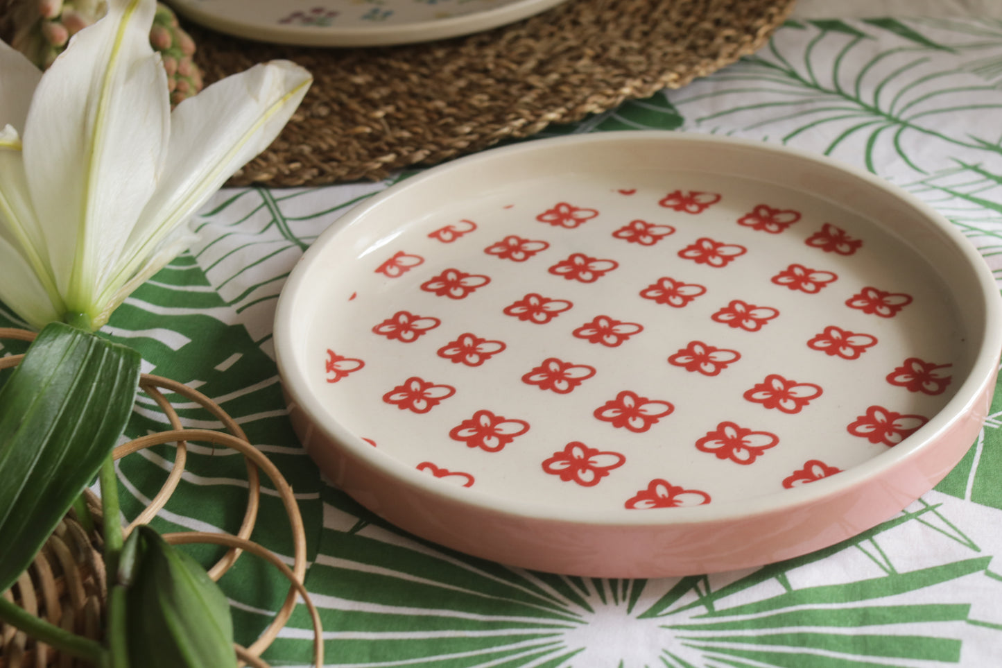 Red Patterned Plate
