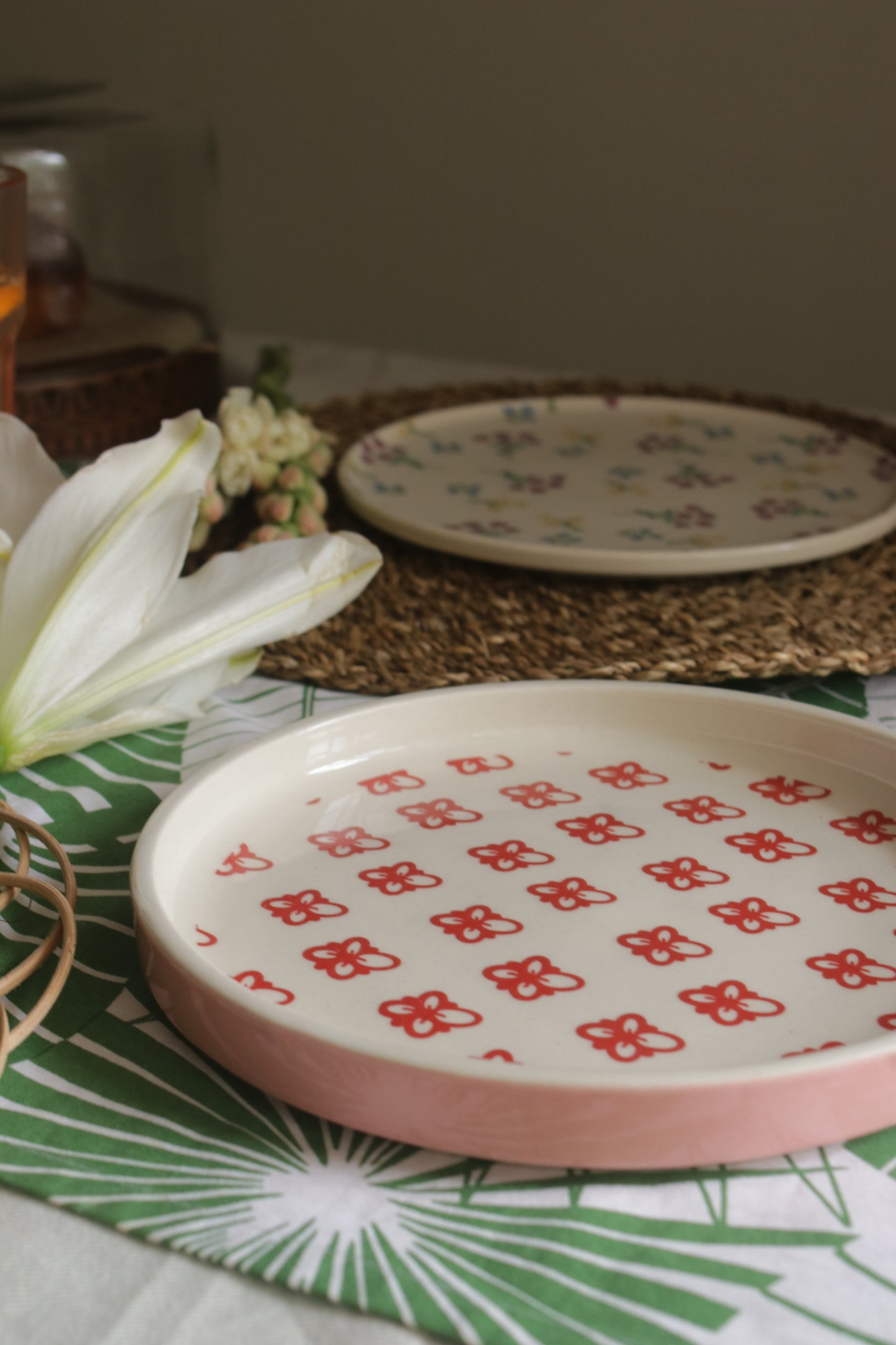 Red Patterned Plate