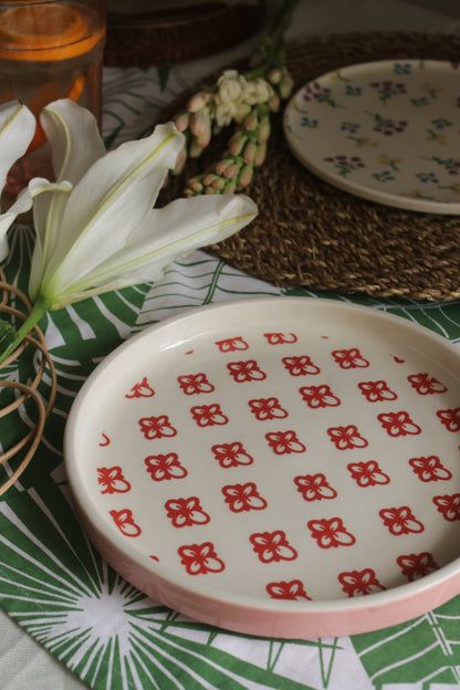 Red Patterned Plate