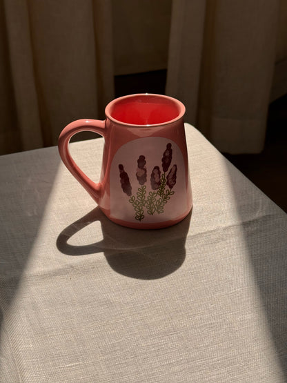 Pink floral mug