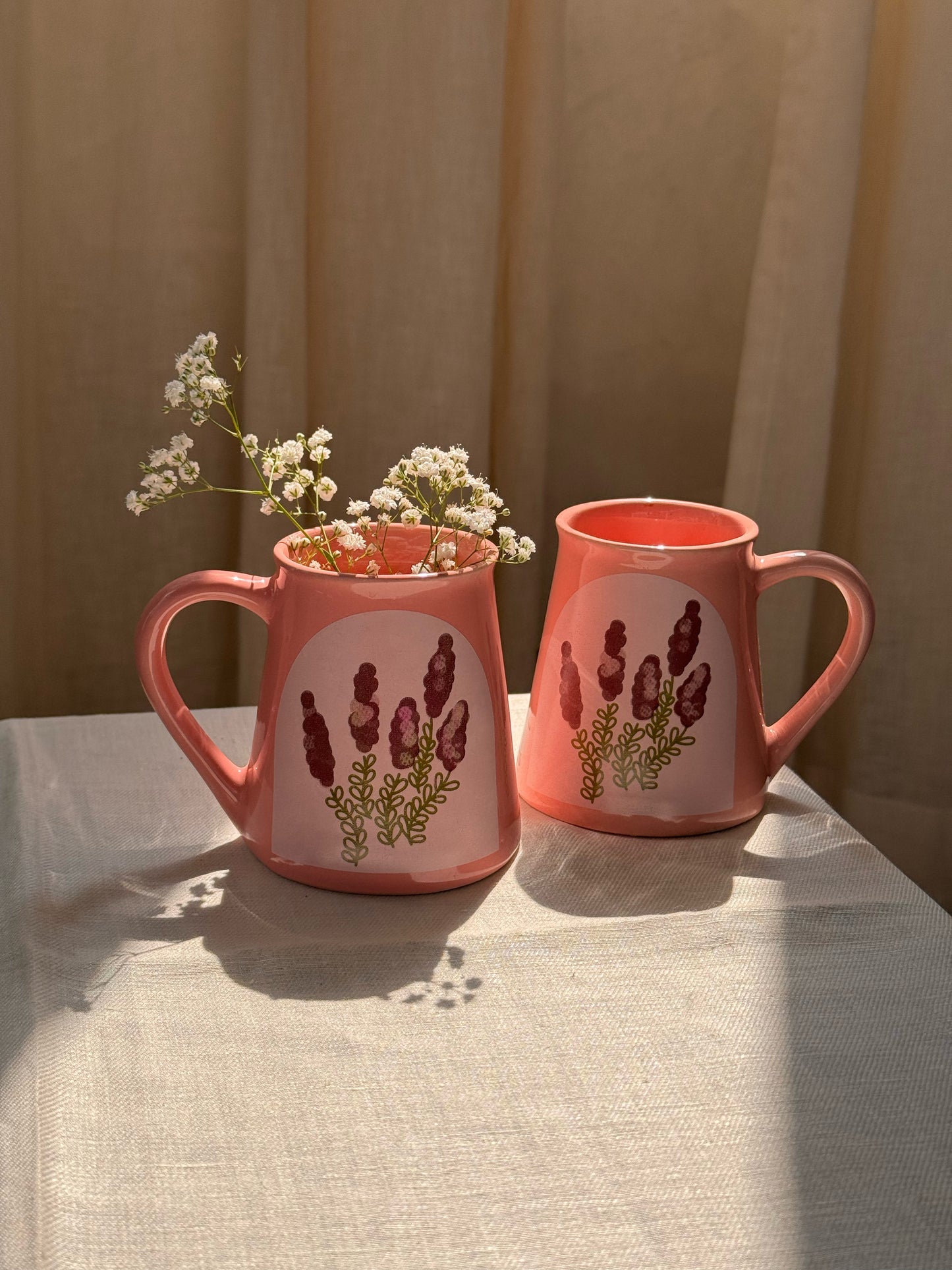 Pink floral mug