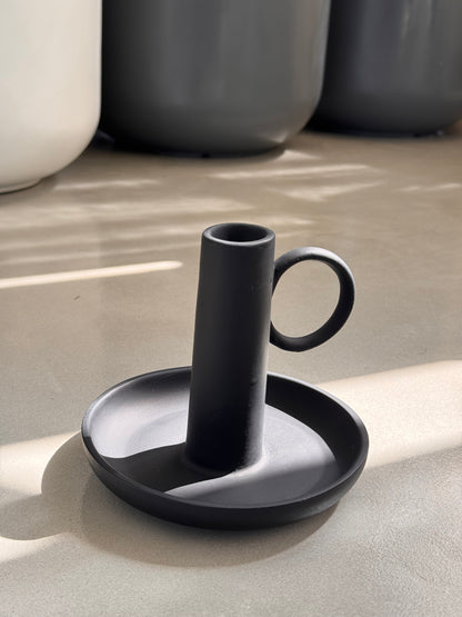 Matte Black Candleholder