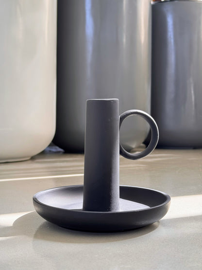 Matte Black Candleholder