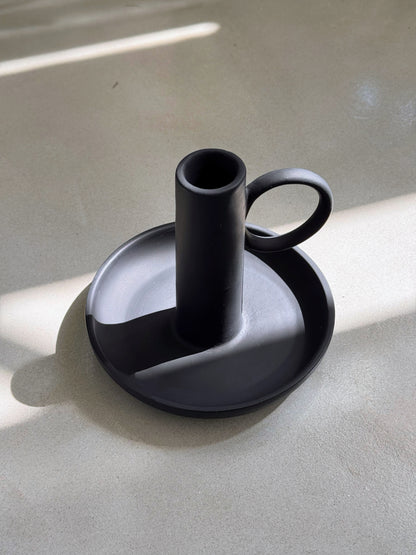 Matte Black Candleholder