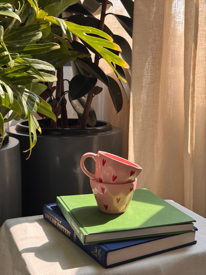 Pink heart mug