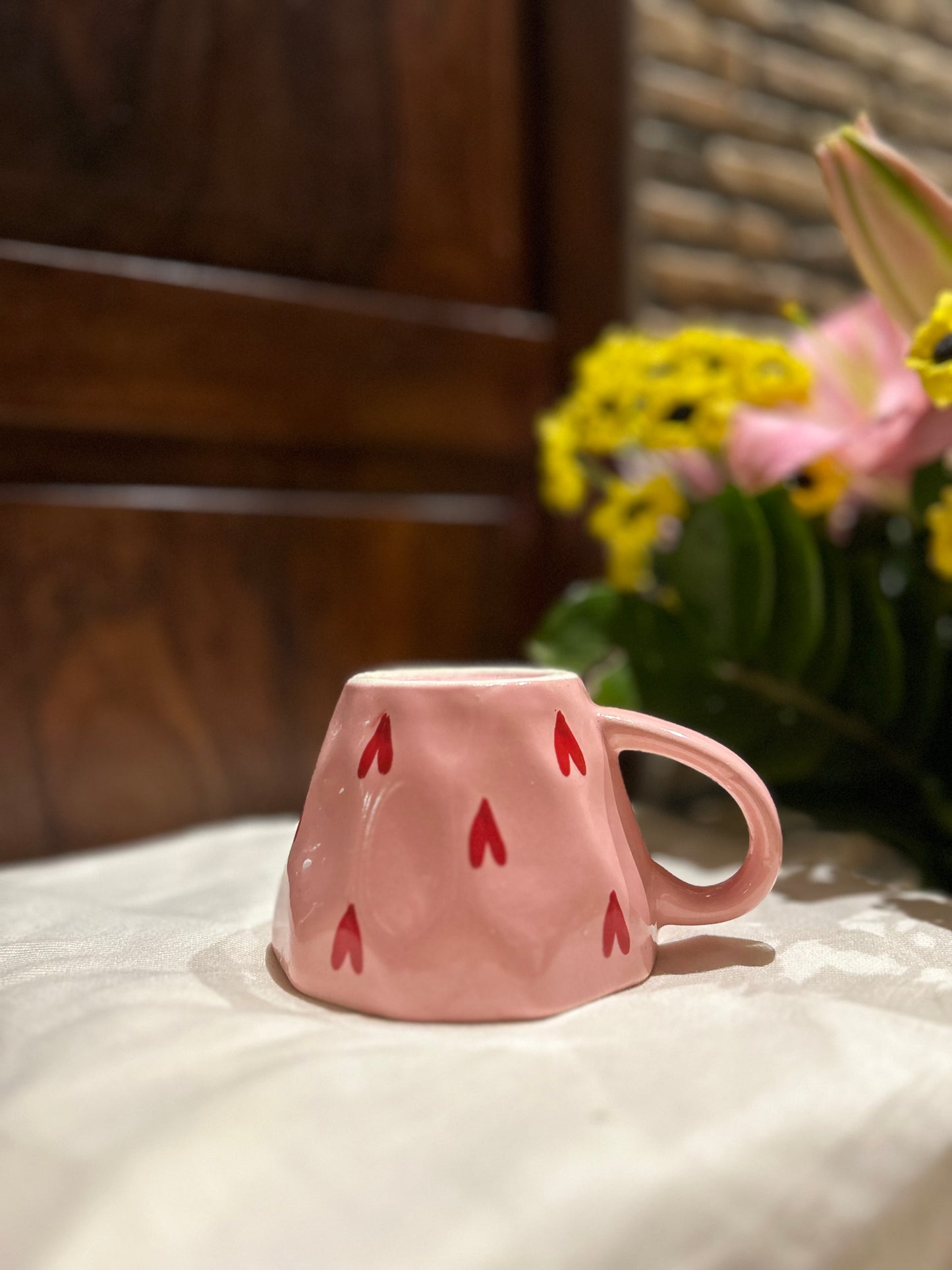 Pink heart mug