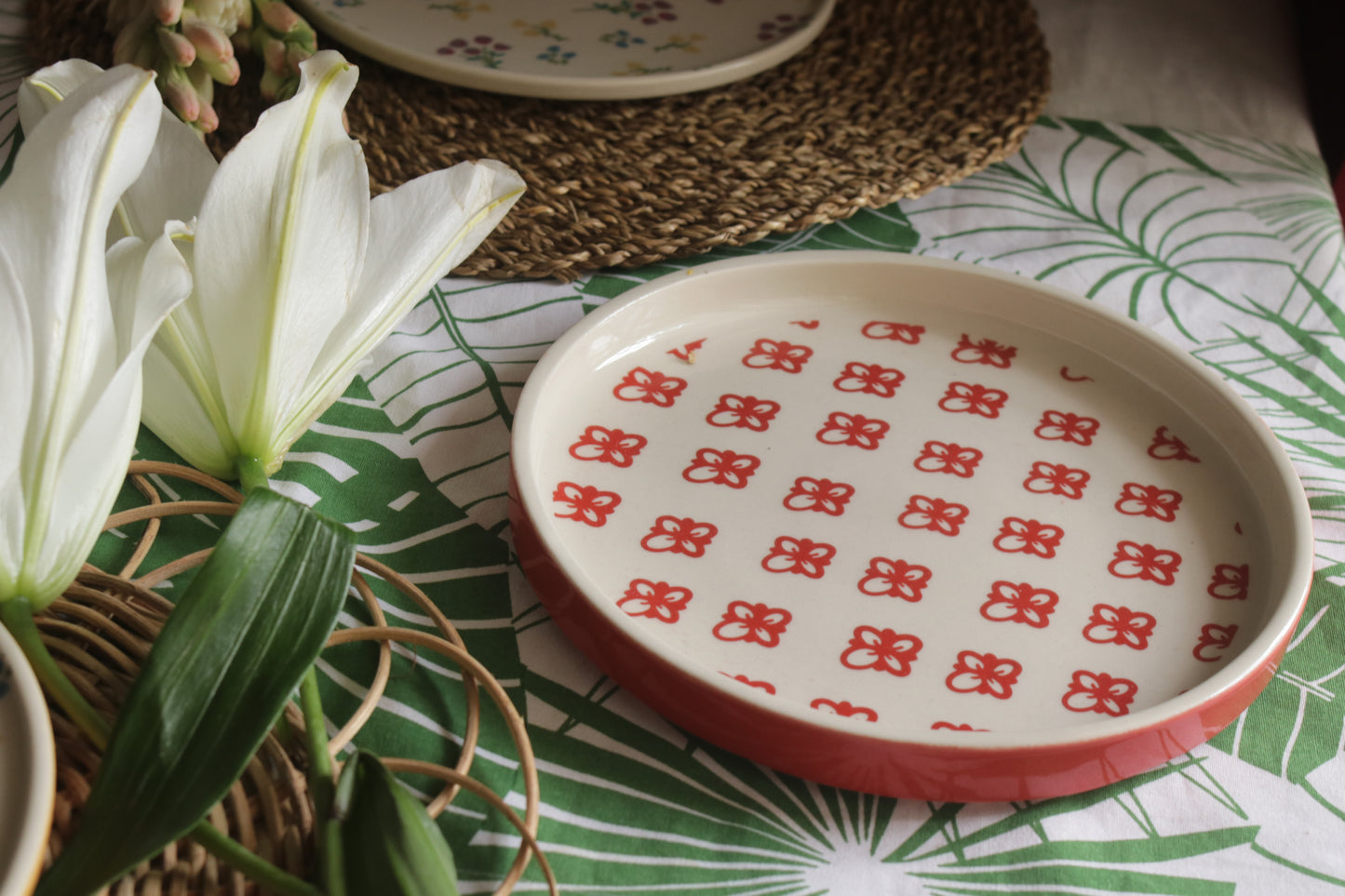 Red Patterned Plate