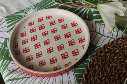 Red Patterned Plate